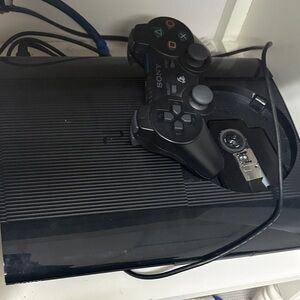 Sony Black Gaming Console with Controller